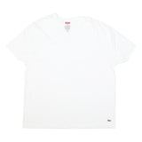 LEVI'S Mens White L V-Neck Plain Cotton Blend T-Shirt Casual Summer Wear