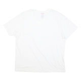 LEVI'S Mens White L V-Neck Plain Cotton Blend T-Shirt Casual Summer Wear