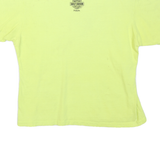 HARLEY DAVIDSON Womens Yellow Cotton Blend T-Shirt XL Short Sleeve Crew Neck