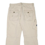 CORONEL TAPIOCA Mens Cotton Blend Beige Relaxed Wide-Leg Trousers W36 L30 Casual