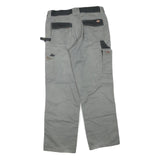 DICKIES Mens Regular Grey Cotton Blend Regular Fit Trousers W34 L30 Workwear
