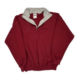 Tultex Blank 1/4 Zip - Large Red Cotton Blend