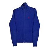 Ralph Lauren Sport Full Zip Sweater - Small Blue Cotton