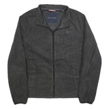 TOMMY HILFIGER Womens Grey Plain Full Zip Crew Neck Basic Knit S Casual Jumper