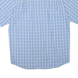 WRANGLER Mens Blue Check Shirt M Cotton Blend Button Collar Short Sleeve Summer