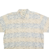 NATURAL ISSUE Mens Blue & Beige Pattern Shirt XL Cotton Summer Casual