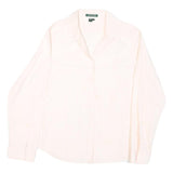 LAUREN RALPH LAUREN Womens Cream Plain Shirt L Button Down Collar Lightweight