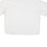 REEBOK Mens White Lapel Nylon Jacket XL Lightweight Zip Pockets Casual