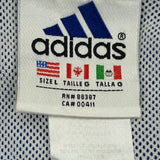 Vintage Three Stripes Adidas Windbreaker - Large Blue Polyester