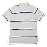 TOMMY HILFIGER Mens Grey & Purple Striped Short Sleeve Polo Shirt M Casual