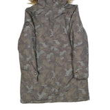 MICHAEL KORS Womens Green & Beige Camo Outdoor Jacket M Polyester Blend Zip