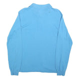 LACOSTE Mens Blue Long Sleeve Plain Polo Shirt S Cotton Blend Casual Classic