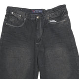 BROOKLYN XPRESS Mens Shorts Black Denim L W36 Casual Cotton Relaxed Fit