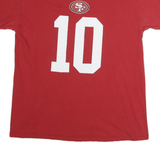 NFL Mens Red 10 Garoppolo Graphic T-Shirt L Short Sleeve Crew Neck NFL Fan Gear