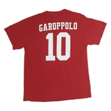 NFL Mens Red 10 Garoppolo Graphic T-Shirt L Short Sleeve Crew Neck NFL Fan Gear