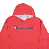 CHAMPION Mens Red Pullover Hoodie L Cotton Blend Hooded Sweatshirt
