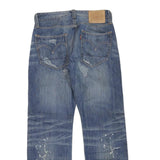 LEVI'S 523 Womens Jeans Blue Regular Straight Denim Medium W30 L28 Distressed