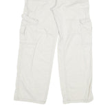 Womens White Regular Cotton Straight Fit Jeans W31 L29 Cargo Pocket Casual
