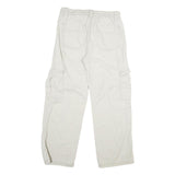 Womens White Regular Cotton Straight Fit Jeans W31 L29 Cargo Pocket Casual