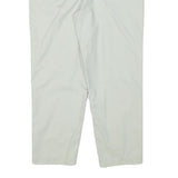 LACOSTE Mens Cotton Blend White Relaxed Straight Trousers W31 L27 Casual Summer