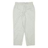 LACOSTE Mens Cotton Blend White Relaxed Straight Trousers W31 L27 Casual Summer