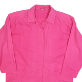 Womens Pink Cotton Blend Button Jacket L Casual Relaxed Fit Plain Stylish
