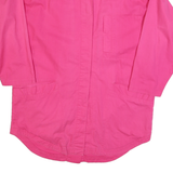 Womens Pink Cotton Blend Button Jacket L Casual Relaxed Fit Plain Stylish