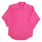 Womens Pink Cotton Blend Button Jacket L Casual Relaxed Fit Plain Stylish