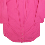 Womens Pink Cotton Blend Button Jacket L Casual Relaxed Fit Plain Stylish