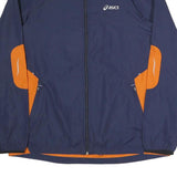 ASICS Mens Navy & Orange Zip Jacket XL Polyester Blend Colourblock Sportswear