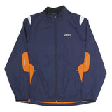 ASICS Mens Navy & Orange Zip Jacket XL Polyester Blend Colourblock Sportswear