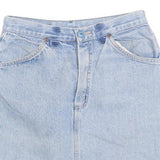 RIFLE Womens Blue Denim Straight Mini Skirt Cotton Blend Short S Button Pockets