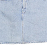 RIFLE Womens Blue Denim Straight Mini Skirt Cotton Blend Short S Button Pockets