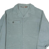 LUTTERS Mens Blue Cotton Blend Workwear Button Jacket S Plain Lightweight Casual