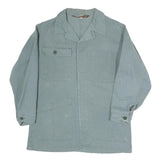 LUTTERS Mens Blue Cotton Blend Workwear Button Jacket S Plain Lightweight Casual