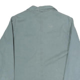 LUTTERS Mens Blue Cotton Blend Workwear Button Jacket S Plain Lightweight Casual