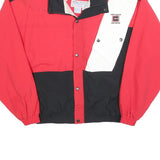 NORMAN TODD Mens Red & Black Colourblock Zip Jacket M Nylon Casual Outerwear
