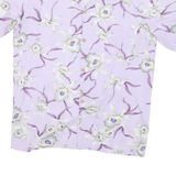 HAWAII Mens Purple Floral Pattern Shirt M Summer Casual Lightweight