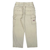 Unbranded Double Knee Carpenter Trousers - 27W UK 8 Cream Cotton