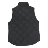 J.CREW Womens Black Quilted Jacket M Polyester Blend Zip Pockets Sleeveless