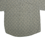 RINNOVATO Mens Grey & Cream Patterned Cotton Shirt XL Short Sleeve Casual
