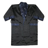 Womens Black & Navy Asian Style Jacket XL Silk Blend Plain Embroidered Dragon