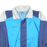 Mens Blue & Navy Colourblock Casual Zip Up Jacket L Polyester Blend Woven