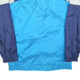 Mens Blue & Navy Colourblock Casual Zip Up Jacket L Polyester Blend Woven