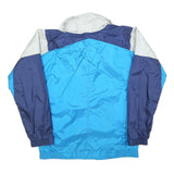 Mens Blue & Navy Colourblock Casual Zip Up Jacket L Polyester Blend Woven