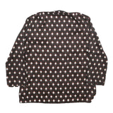 ZARA Womens Brown & Cream Printed Blouse Long Sleeve Round Neck XS Top Geometric