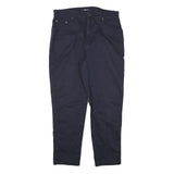 BILLBLASS Womens Slim Navy Blue Cotton Blend Zip Trousers W34 L27 Casual