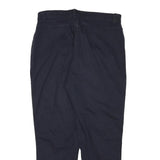 BILLBLASS Womens Slim Navy Blue Cotton Blend Zip Trousers W34 L27 Casual