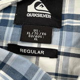 Quiksilver Checked Short Sleeve Shirt - XL Blue Cotton