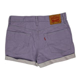 Levis Denim Shorts - 32W UK 12 Purple Cotton